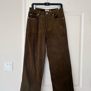 Women’s Arket Corduroy Jeans - Khaki Dark Green - NWT Size Eur 38